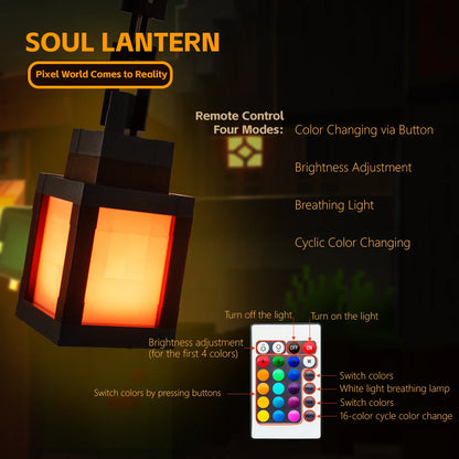 16-Color Pixel Style Portable Night Light Lantern - Perfect Tabletop Ornament for DIY Interior Decor and Festive Atmosphere!