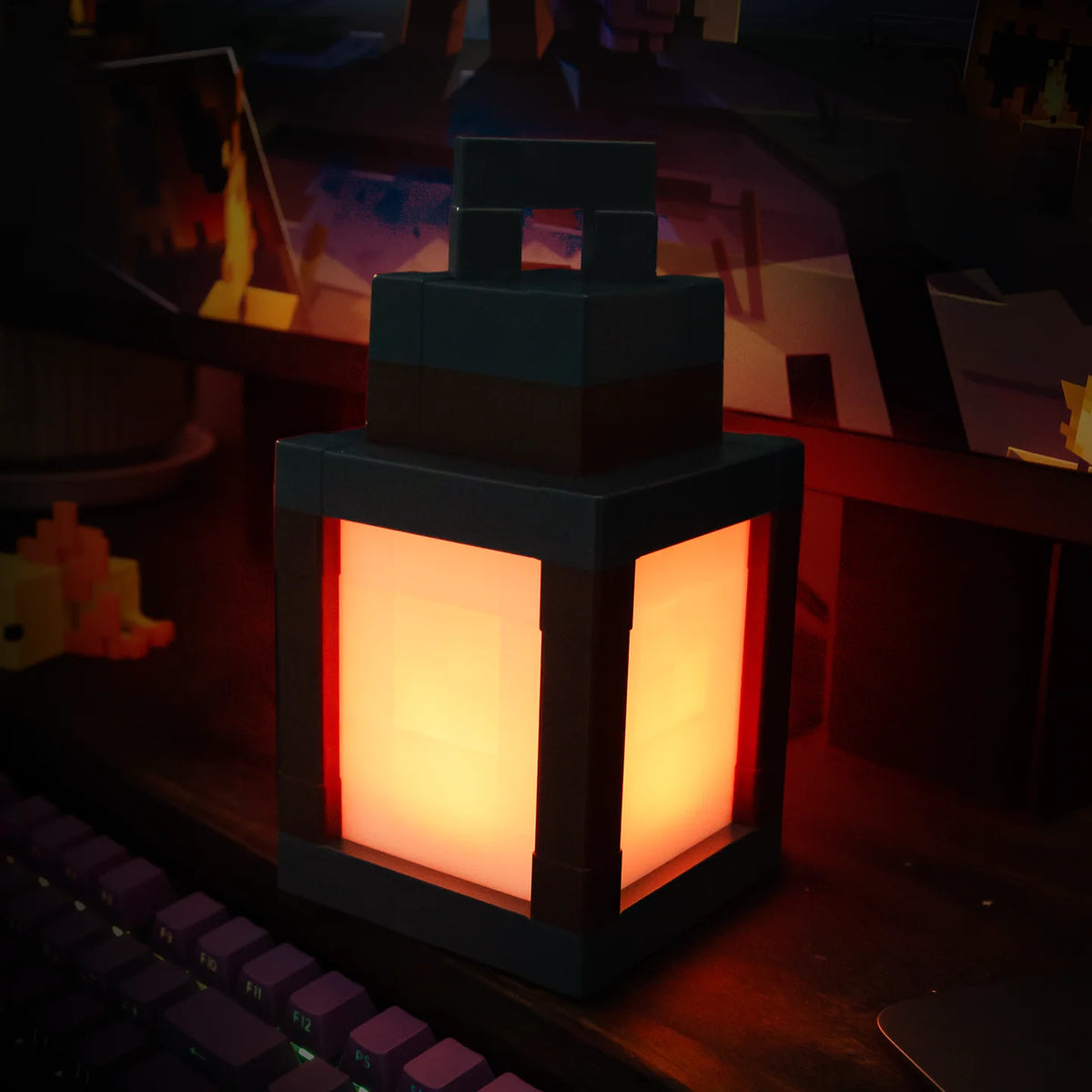 16-Color Pixel Style Portable Night Light Lantern - Perfect Tabletop Ornament for DIY Interior Decor and Festive Atmosphere!
